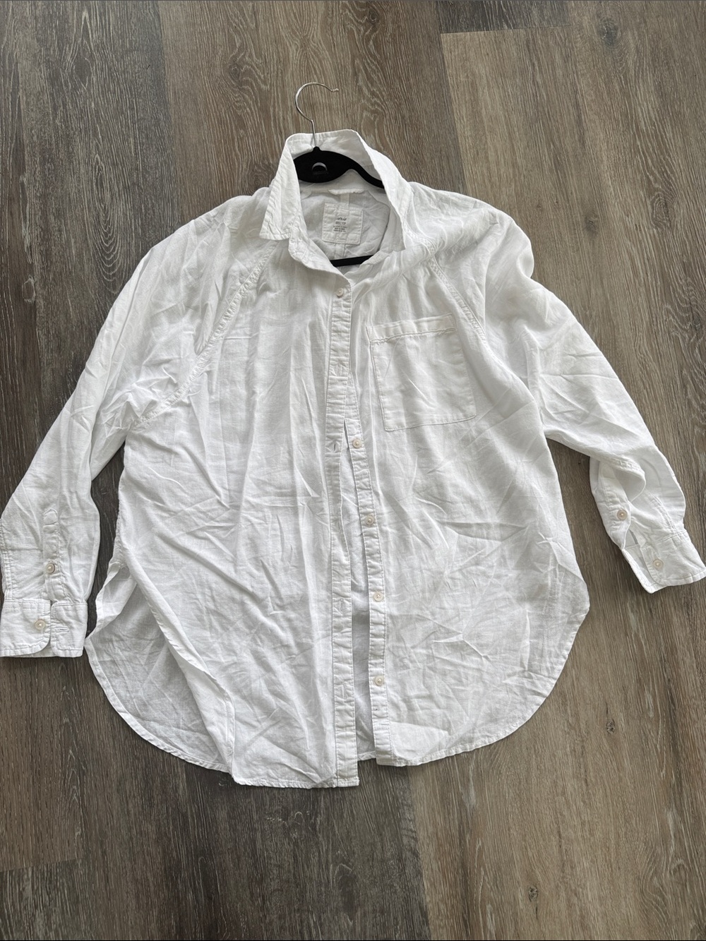 Linen White Button-Down Shirt
